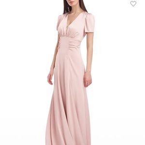 Brand new- kate unger soft blush dress-stretch charmeuse short sleeve -size 10